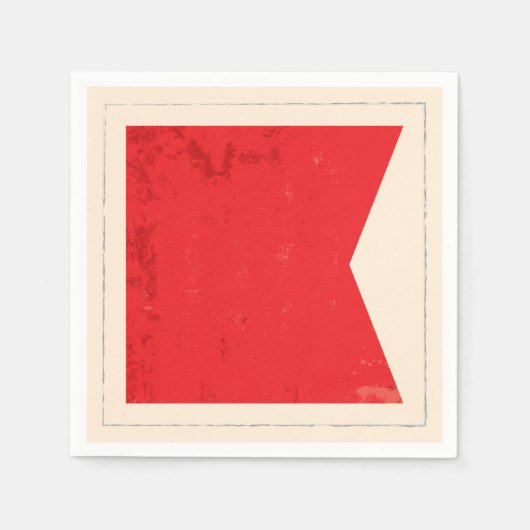 文字「航海のB」信号フラグ スタンダードカクテルナプキン (正面)