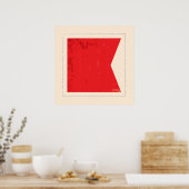 文字「航海のB」信号フラグ ポスター (キッチン)