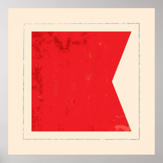 文字「航海のB」信号フラグ ポスター (正面)