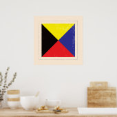 文字「航海のZ」信号フラグ ポスター (キッチン)