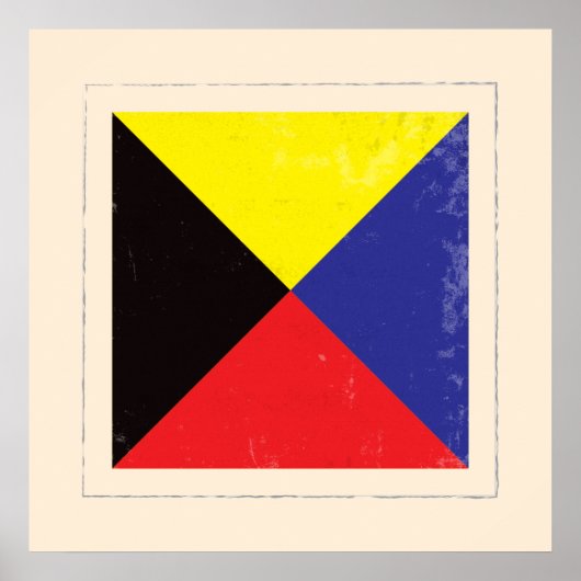 文字「航海のZ」信号フラグ ポスター (正面)