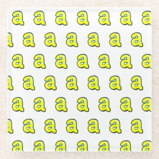 文字 "a" ガラスコースター