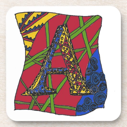 文字「A」 コースター (正面)