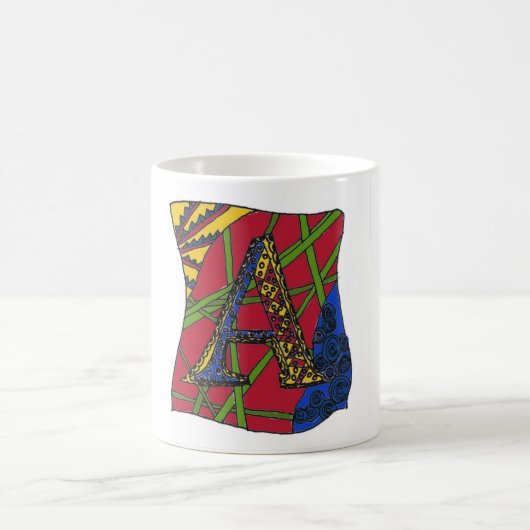文字「A」 コーヒーマグカップ (中央)