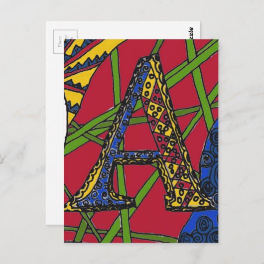 文字「A」 ポストカード (正面/裏面)