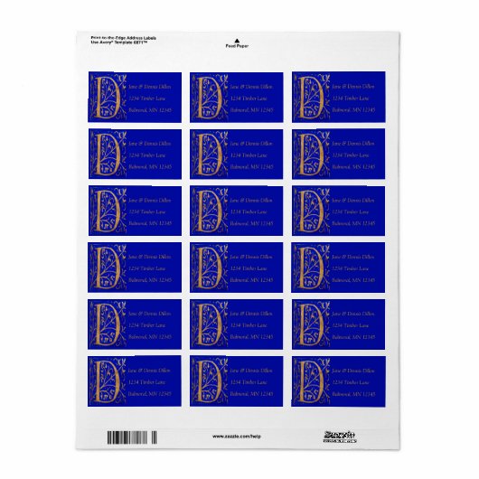 文字「D」住所 シール (フルシート)