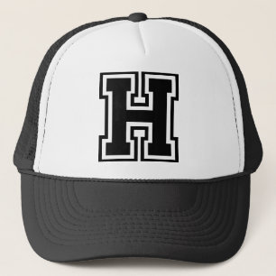 文字「H」モノグラム キャップ