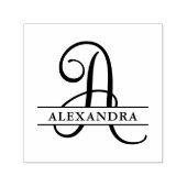 文字Aのスクリプト・モノグラム名の分割 セルフインキングスタンプ (デザイン)