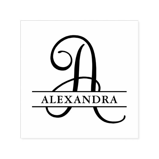 文字Aのスクリプト・モノグラム名の分割 セルフインキングスタンプ (デザイン)