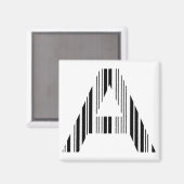 文字Aバーコード1番目のイニシャルバーコードパターン マグネット (正面/裏面)