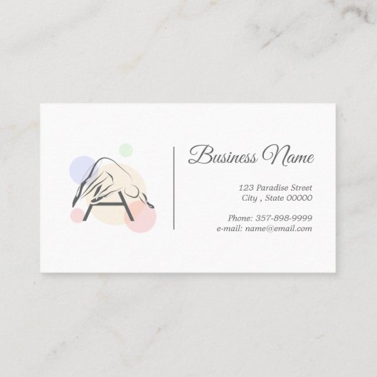 文字Aポーズをピラティス | モノグラム文字Aピラティス 名刺 (裏面)