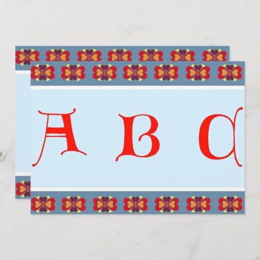 文字ABC招待状 招待状 (正面/裏面)