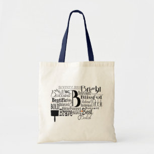 文字Bで始まる形容詞の単語クラウド トートバッグ