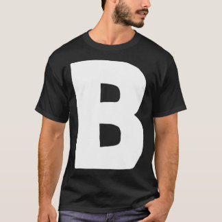 文字Bの大はっきりした白 Tシャツ