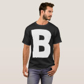 文字Bの大はっきりした白 Tシャツ (正面フル)