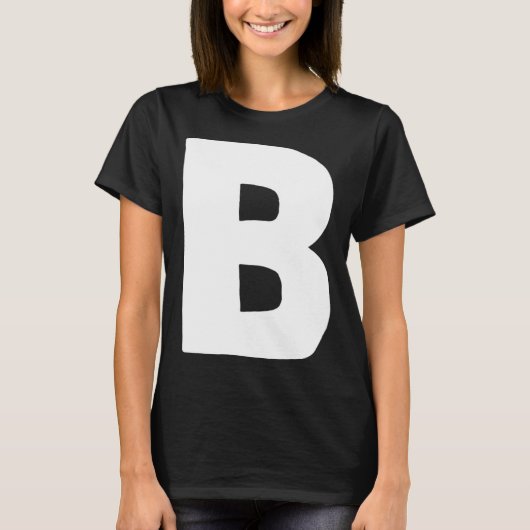 文字Bの大はっきりした白 Tシャツ (正面)