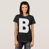 文字Bの大はっきりした白 Tシャツ (正面フル)