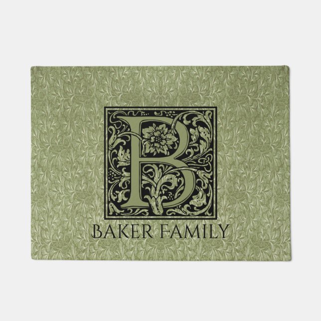 文字B先頭文字モノグラパーソナライズされたム ドアマット (正面)