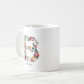 文字B | お洒落フローラレターMonogram I Mag コーヒーマグカップ (正面左)