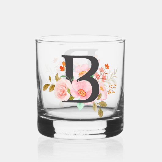 文字B ウイスキーグラス (正面)