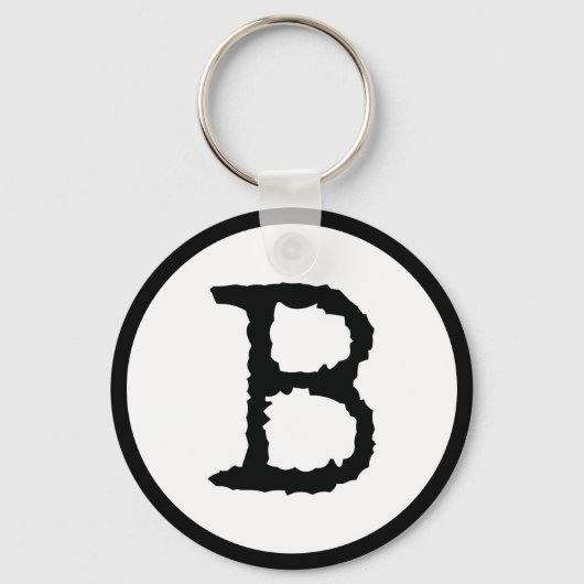 文字B キーホルダー (正面)