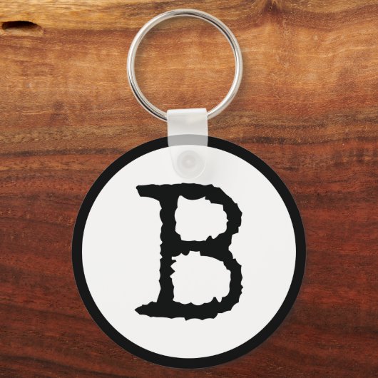 文字B キーホルダー (正面)