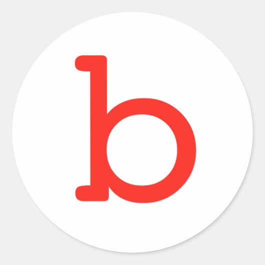 文字B ラウンドシール (正面)