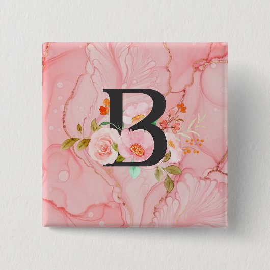 文字B 缶バッジ (正面)