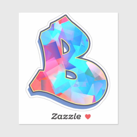 文字B_落書きアルファベット シール (シート)