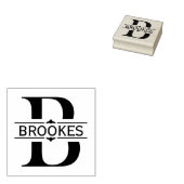 文字B | 黒い装飾用分割モノグラム ラバースタンプ (押印)