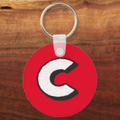 文字Cキーリングアルファベットキーチェーン キーホルダー (正面)