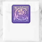 文字Cヴィンテージカラフル最初の文字グラデーション スクエアシール (バッグ)