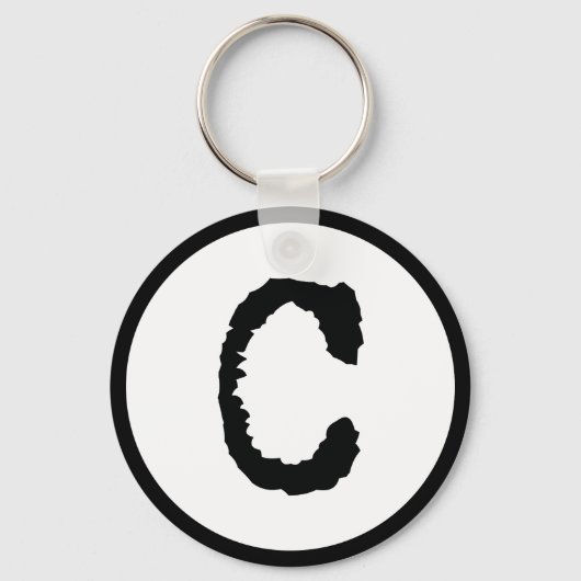 文字C キーホルダー (正面)
