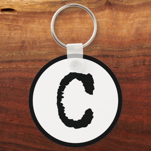 文字C キーホルダー (正面)