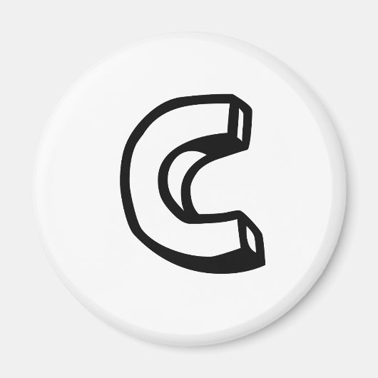 文字C マグネット (正面)