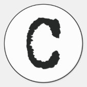 文字C ラウンドシール (正面)