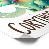 文字C、恐竜アルファベット水彩画ポスター ポスター (角)