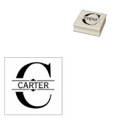 文字C | 黒い装飾用分割モノグラム ラバースタンプ (押印)