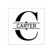 文字C | 黒い装飾用分割モノグラム ラバースタンプ (インプリント)