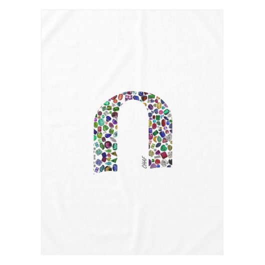 文字'CHAF' テーブルクロス (正面)