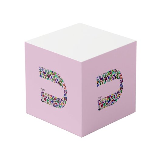 文字'CHAF' フォトキューブ (裏面アングル)