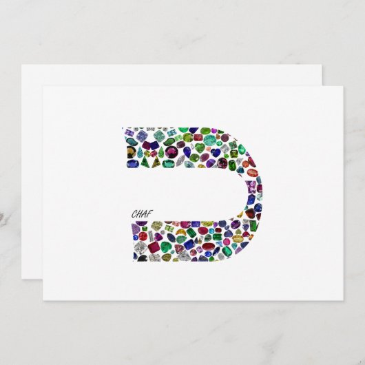 文字'CHAF' 招待状 (正面/裏面)