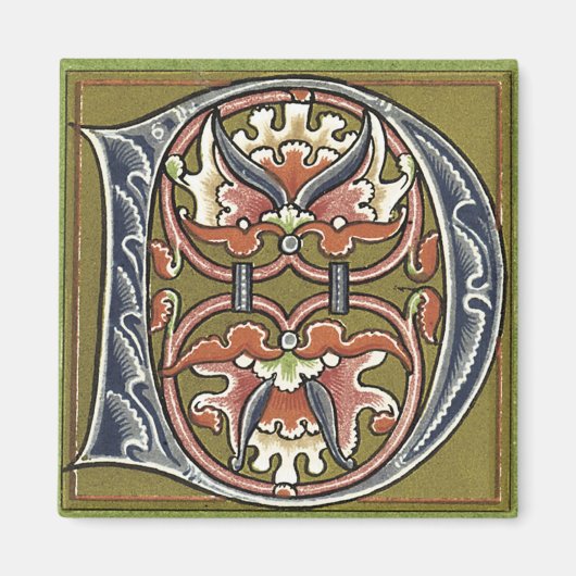 文字'D'の色 – マグネット (正面)