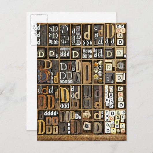 文字D ポストカード (正面/裏面)