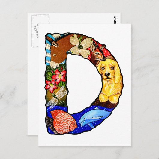 文字D ポストカード (正面/裏面)