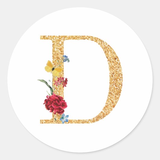 文字d ラウンドシール (正面)