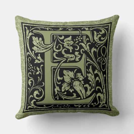 文字Eの先頭文字モノグラム クッション (裏面)