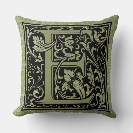 文字Eの先頭文字モノグラム クッション (正面)