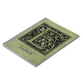 文字Eの先頭文字モノグラム ノートブック (左側)