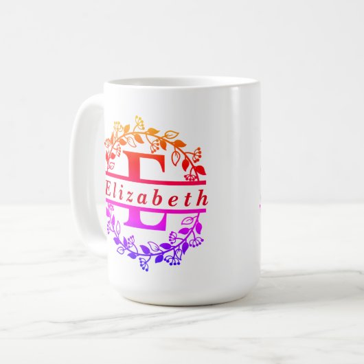 文字E名mag コーヒーマグカップ (正面左)